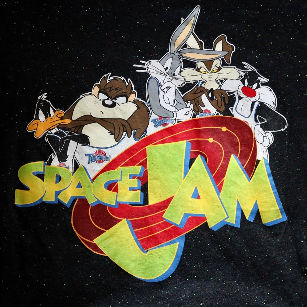 Grey, Green, Red, & Blue Marled Space Jam T-Shirt